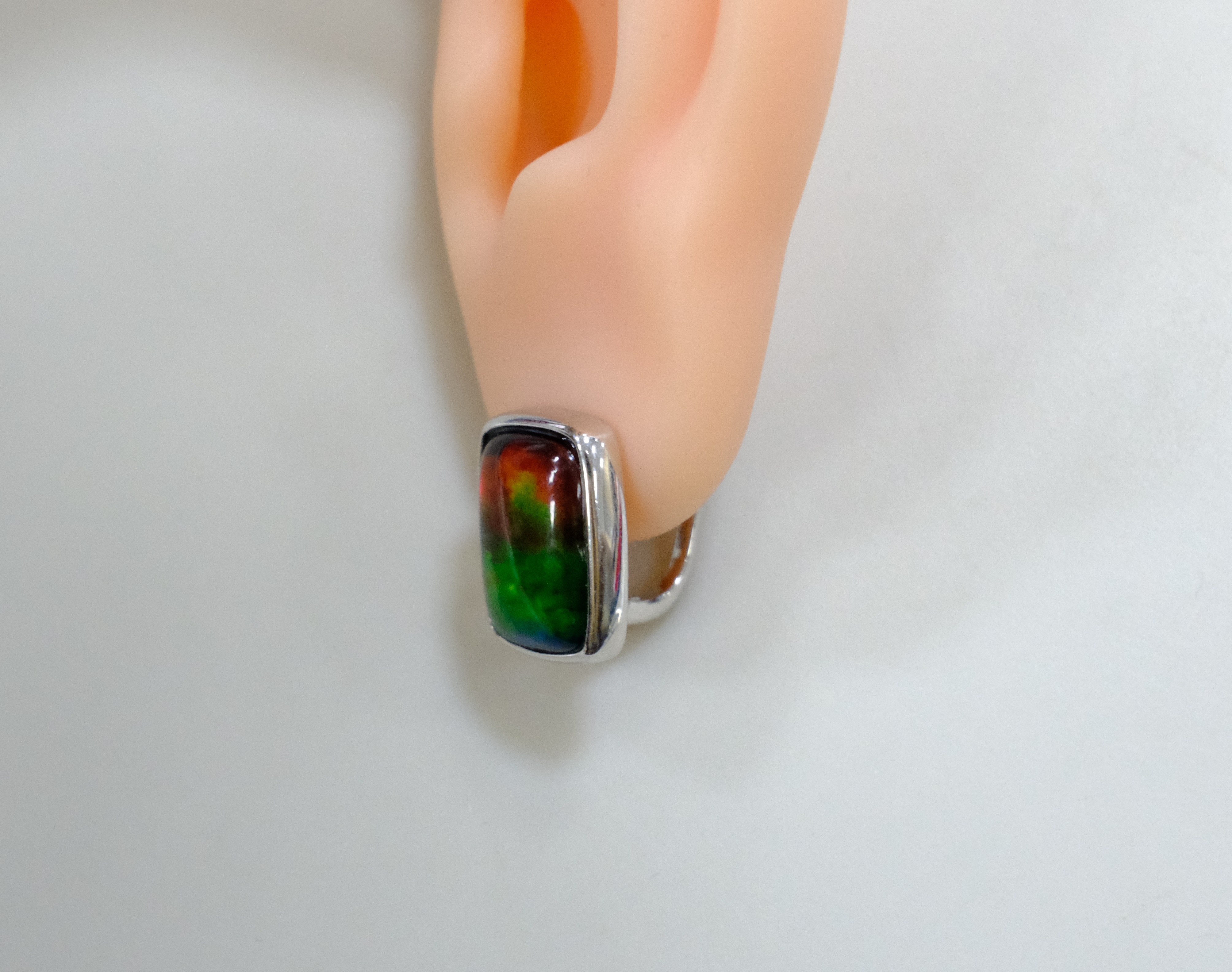 Серебряные серьги с аммолитами
